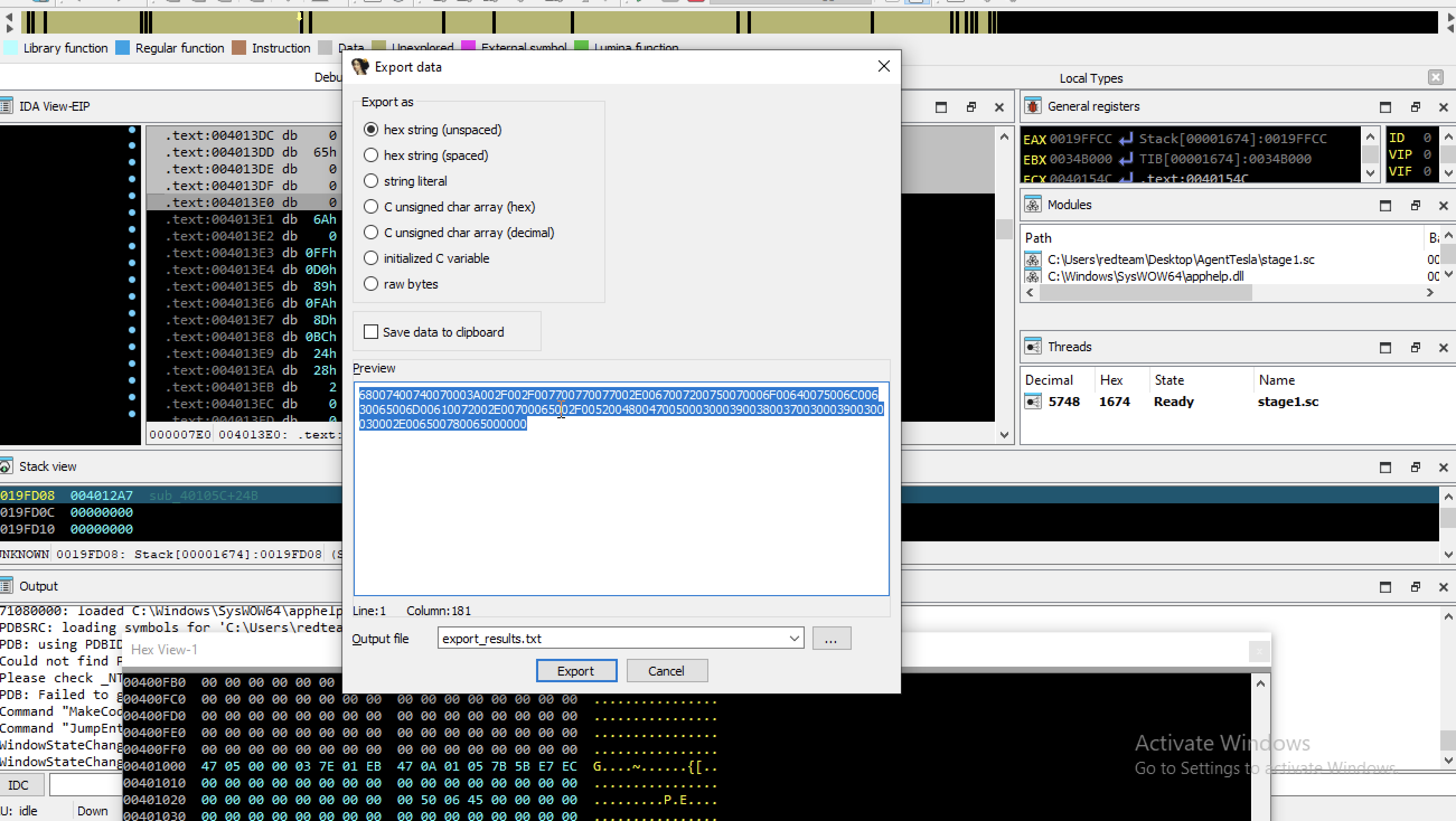 Fig 11 - export data.