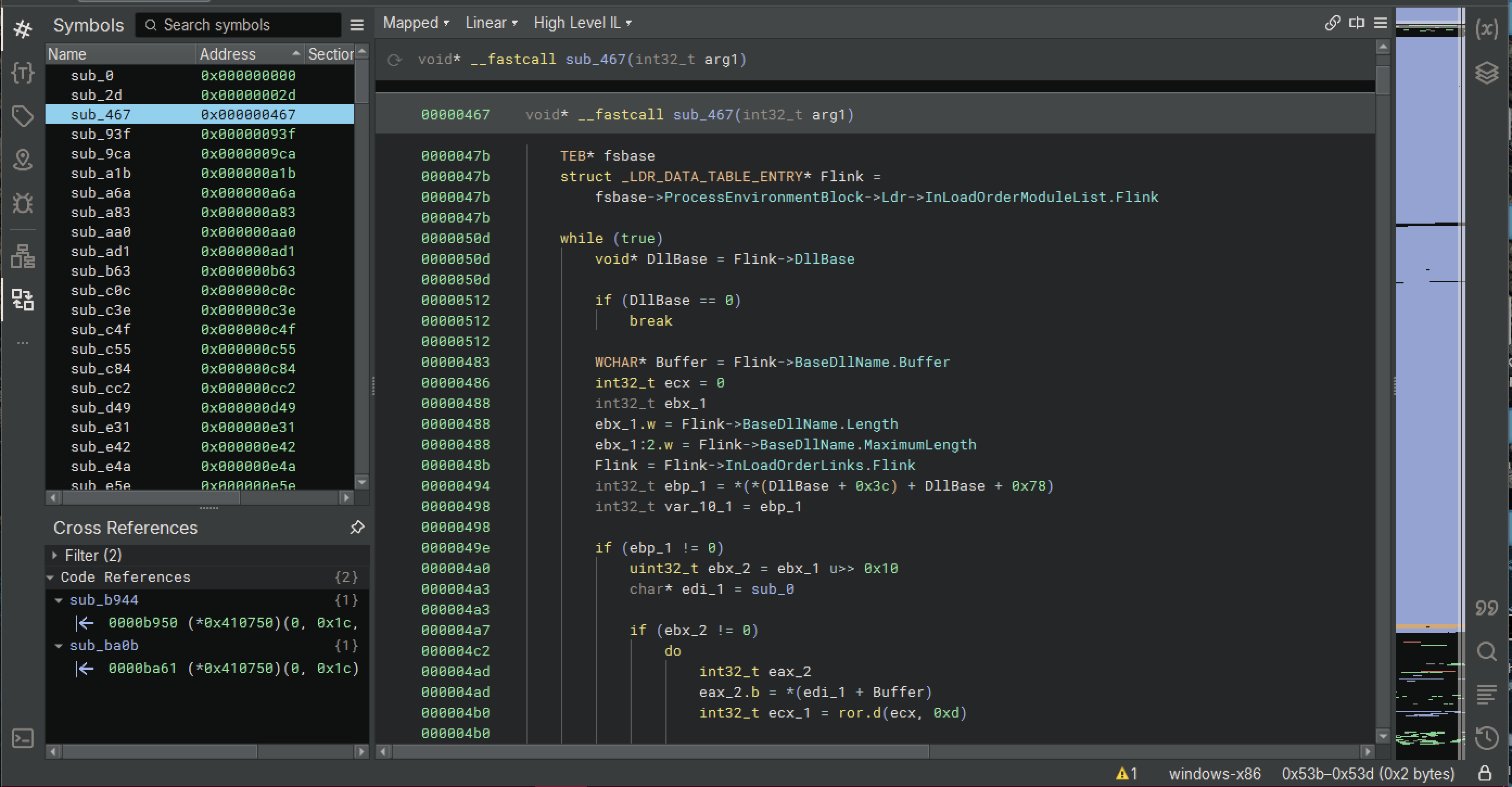 Fig 6 - Function **`sub_467(0x726774c)`**