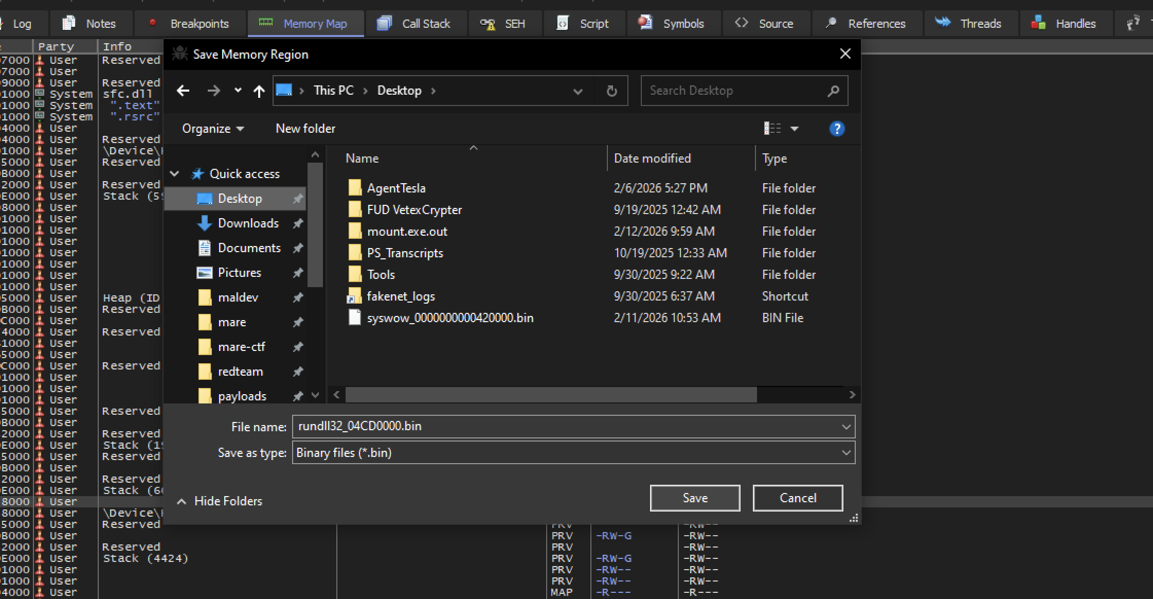 Fig 15 - saving dumped file