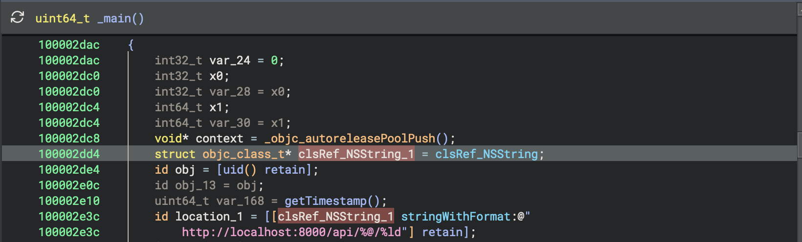 nsstring refernce, call: uid()