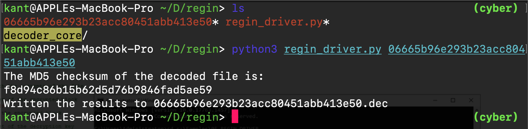 Fig 12 - Successfully decrypted