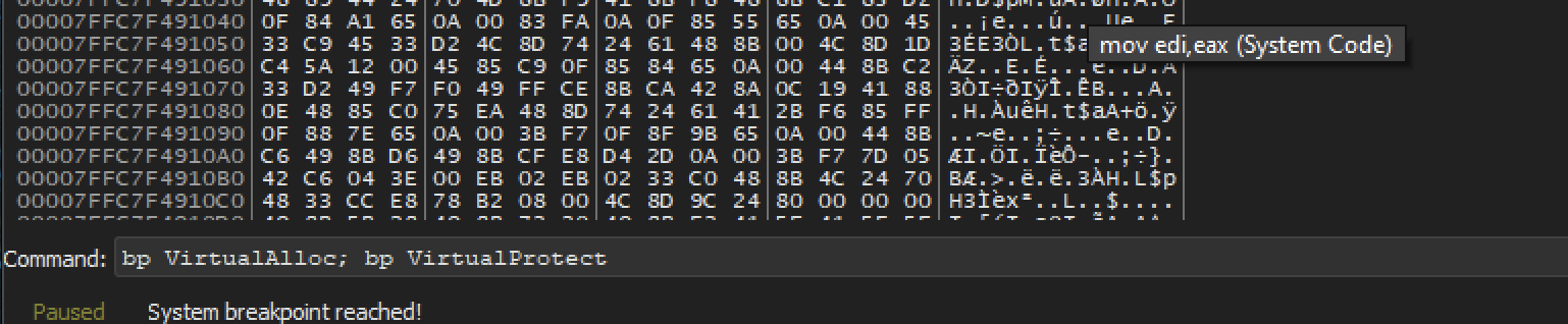 Fig 2 - Setting breakpoints