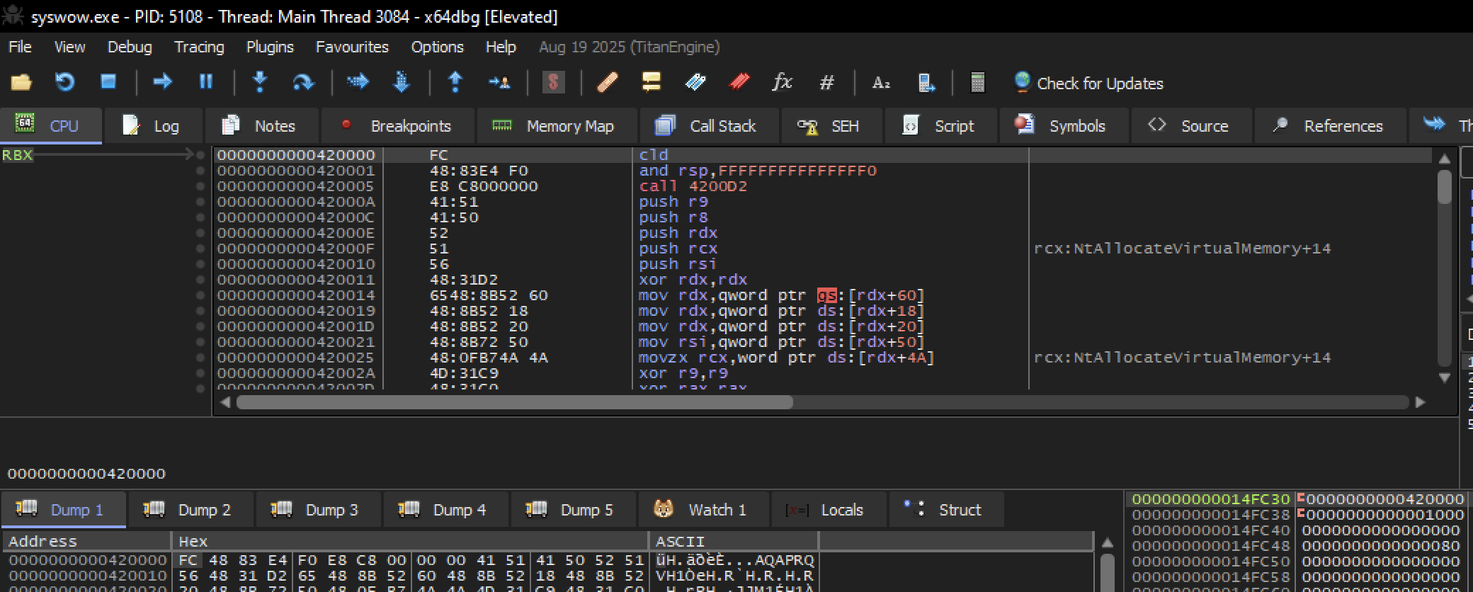 Fig 17 - Follow opcode in disassembler