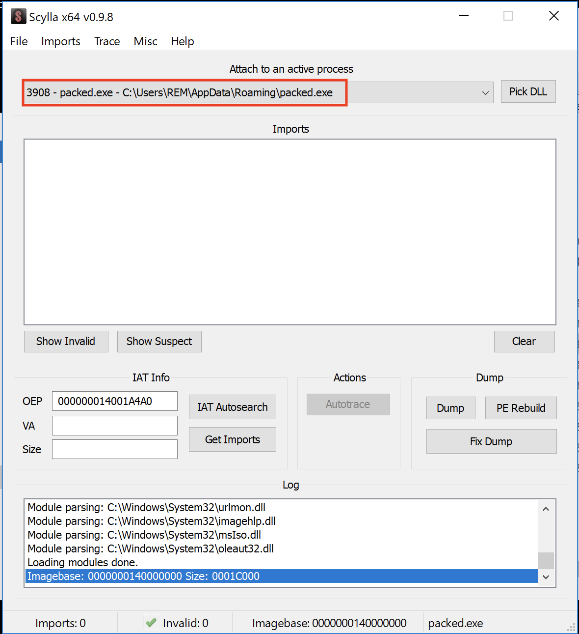 Attaching the sample process in scylla.