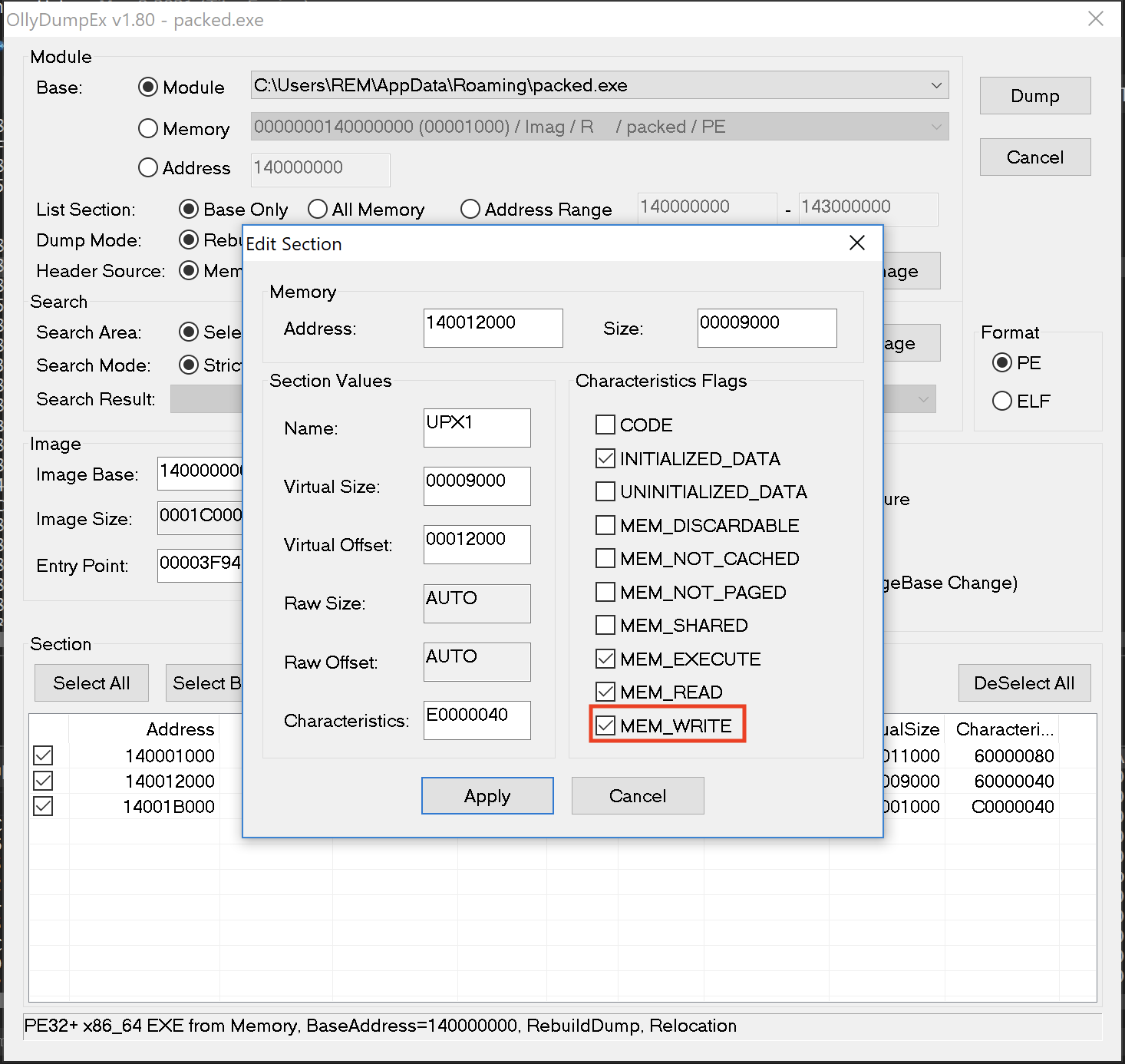 Checked MEM_WRITE