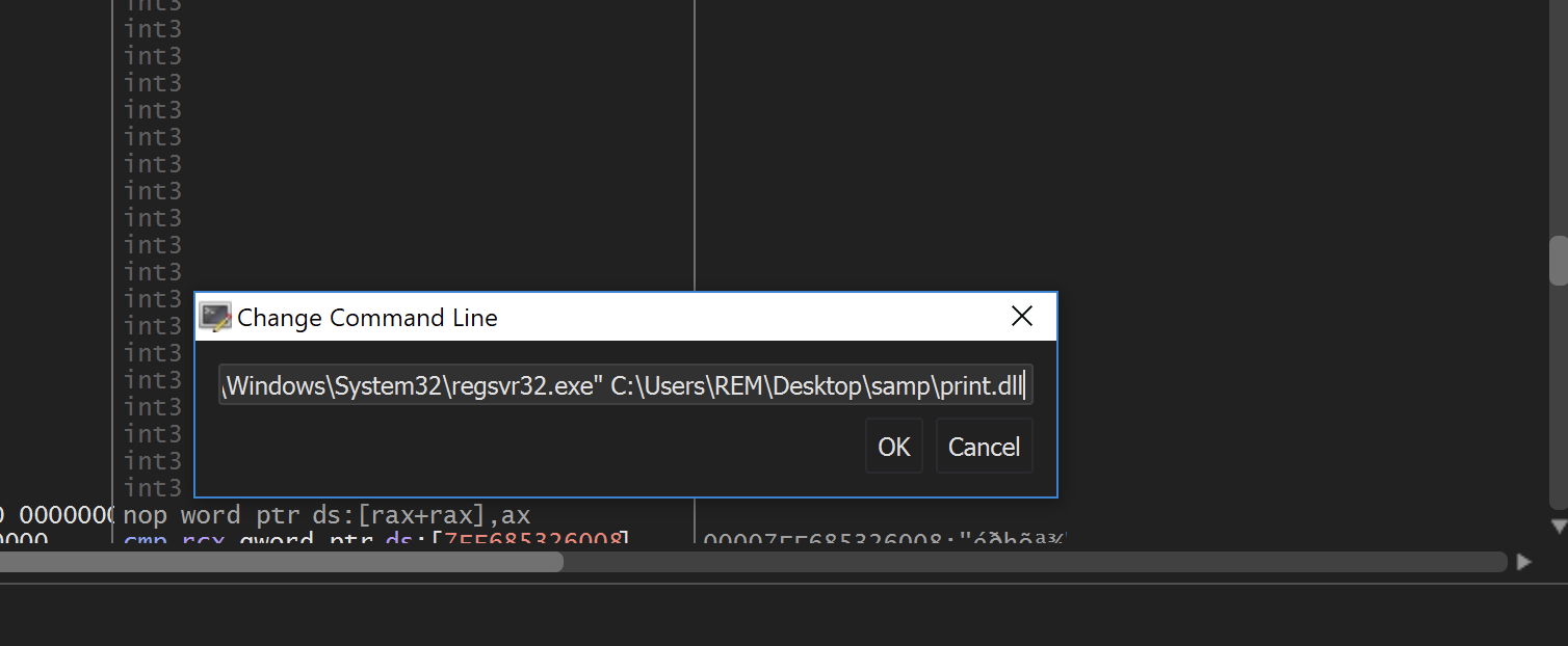 Command line adding path of the print.dll