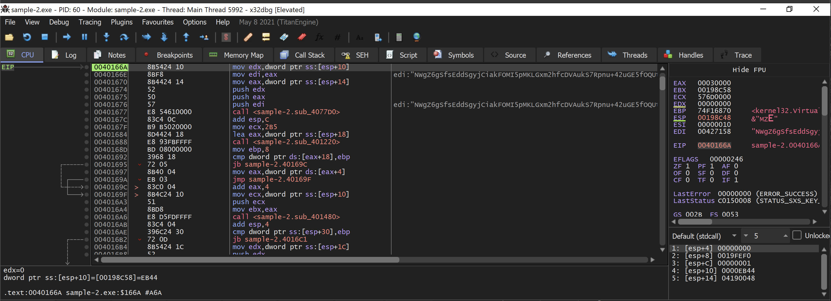 back to user code.